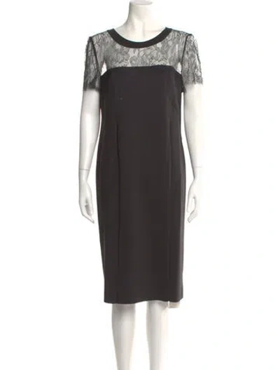 Pre-owned Escada Sport Virgin Wool Knee-length Dress In Gray