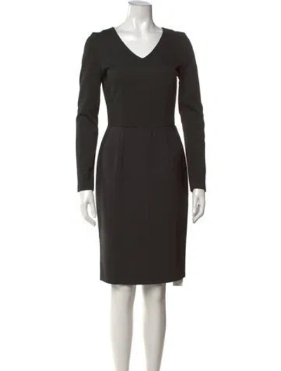 Pre-owned Escada Sport Virgin Wool Knee-length Dress In Gray