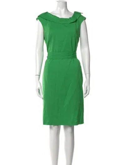 Pre-owned Escada Sport Virgin Wool Knee-length Dress In Green