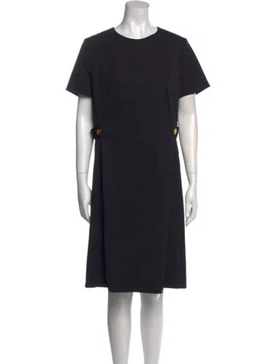 Pre-owned Escada Sport Virgin Wool Long Dress In Black