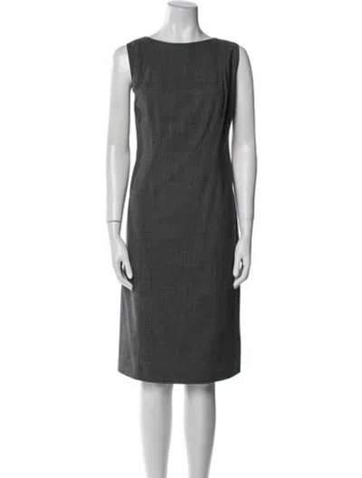 Pre-owned Escada Sport Virgin Wool Midi Length Dress W/ Tags In Gray