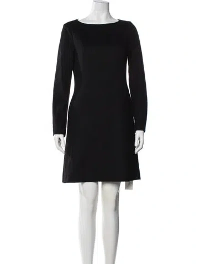 Pre-owned Escada Sport Virgin Wool Mini Dress In Black