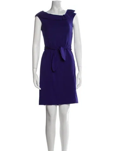 Pre-owned Escada Sport Virgin Wool Mini Dress In Blue