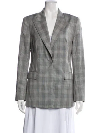 Pre-owned Escada Sport Virgin Wool Plaid Print Blazer In Multi