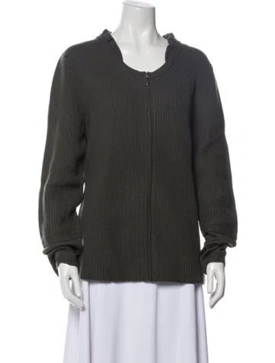 Pre-owned Escada Sport Virgin Wool Scoop Neck Sweater In Gray