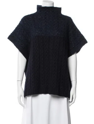 Pre-owned Escada Sport Virgin Wool Turtleneck Sweater In Blue