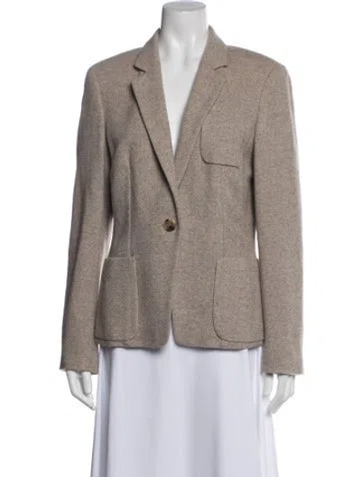 Pre-owned Escada Sport Virgin Wool Tweed Pattern Blazer In Green