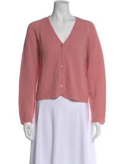 Pre-owned Escada Sport Virgin Wool V-neck Sweater In Pink