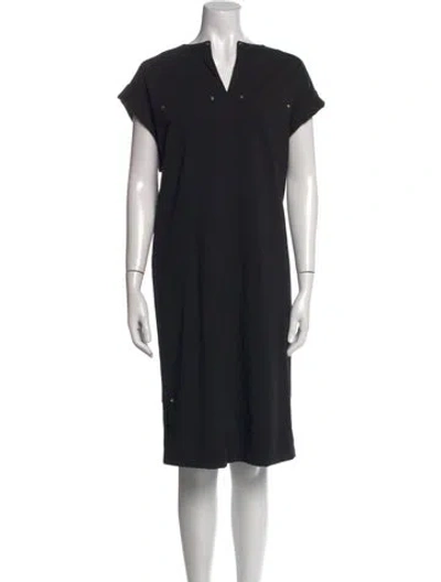 Pre-owned Escada Sport V-neck Knee-length Dress In Black