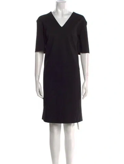 Pre-owned Escada Sport V-neck Knee-length Dress In Black