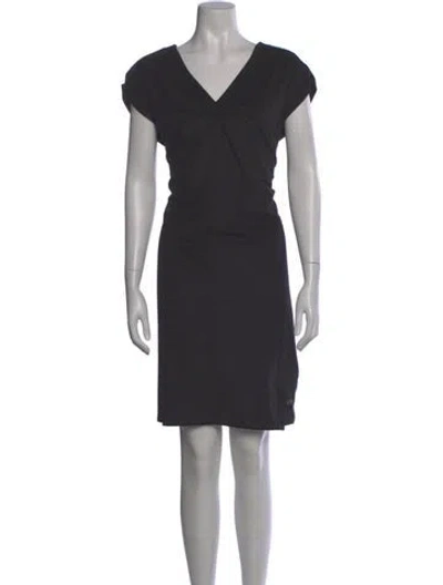 Pre-owned Escada Sport V-neck Knee-length Dress In Black