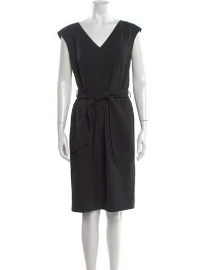Pre-owned Escada Sport V-neck Knee-length Dress In Black
