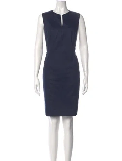 Pre-owned Escada Sport V-neck Knee-length Dress In Blue