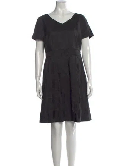 Pre-owned Escada Sport V-neck Knee-length Dress In Blue