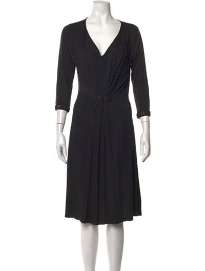 Pre-owned Escada Sport V-neck Knee-length Dress W/ Tags In Black