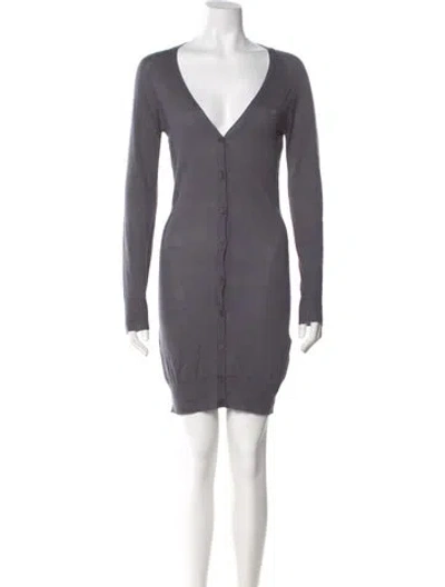 Pre-owned Escada Sport V-neck Mini Dress In Black