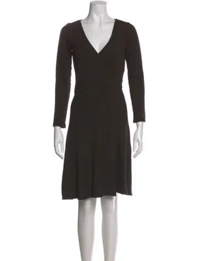 Pre-owned Escada Sport V-neck Mini Dress In Brown