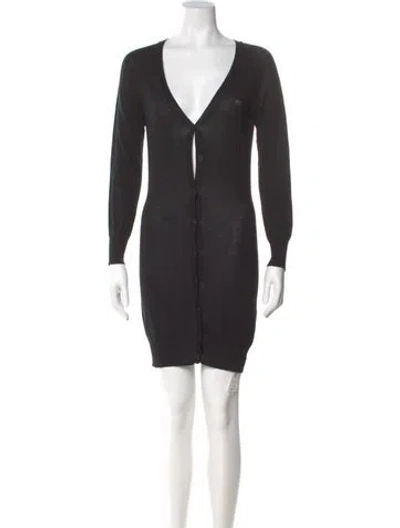 Pre-owned Escada Sport V-neck Mini Dress In Gray