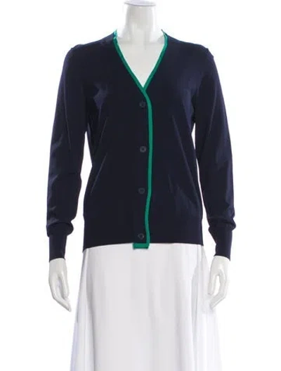 Pre-owned Escada Sport V-neck Sweater In Blue