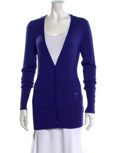 Pre-owned Escada Sport V-neck Sweater In Blue