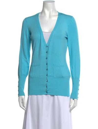 Pre-owned Escada Sport V-neck Sweater In Blue