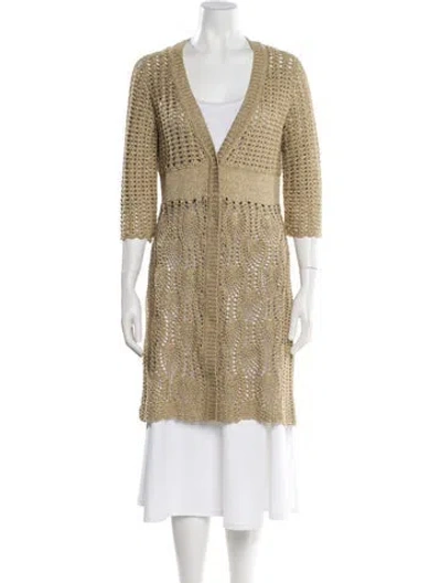 Pre-owned Escada Sport V-neck Sweater In Gold