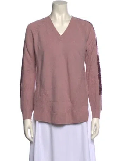 Pre-owned Escada Sport V-neck Sweater In Pink