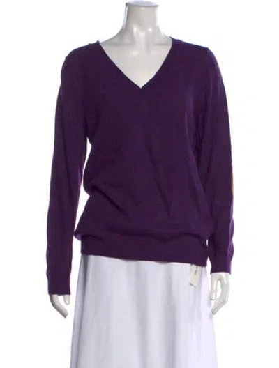 Pre-owned Escada Sport V-neck Sweater In Purple