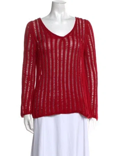 Pre-owned Escada Sport V-neck Sweater In Red