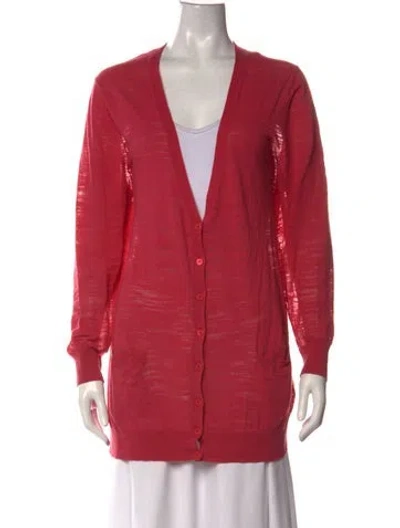 Pre-owned Escada Sport V-neck Sweater In Red