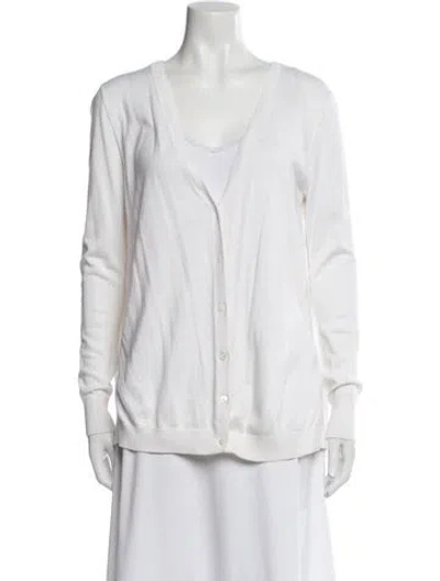 Pre-owned Escada Sport V-neck Sweater In White