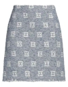 Escada Sport Woman Mini Skirt Slate Blue Size 12 Cotton, Polyester, Polyamide In Blue