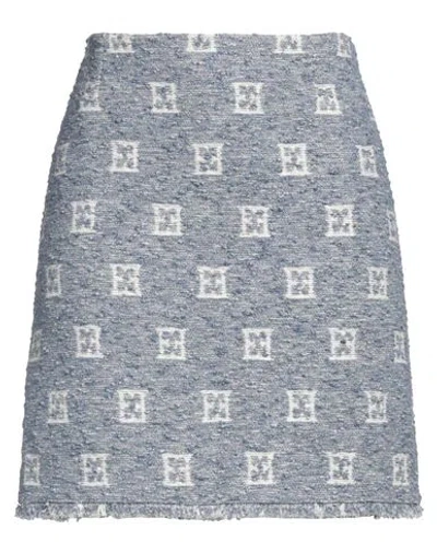 Escada Sport Woman Mini Skirt Slate Blue Size 12 Cotton, Polyester, Polyamide
