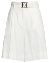 Escada Sport Woman Shorts & Bermuda Shorts White Size 12 Acetate, Linen In White