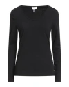 Escada Sport Woman T-shirt Black Size Xl Cotton, Elastane
