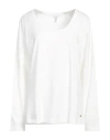 Escada Sport Woman T-shirt Off White Size Xl Cotton, Elastane