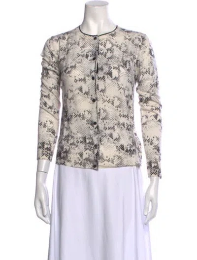 Pre-owned Escada Sport Wool Animal Print Sweater In Neutrals