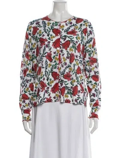 Pre-owned Escada Sport Wool Floral Print Sweater In Multicolor
