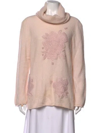 Pre-owned Escada Sport Wool Floral Print Sweater In Pink