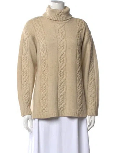 Pre-owned Escada Sport Wool Turtleneck Sweater In Neutral