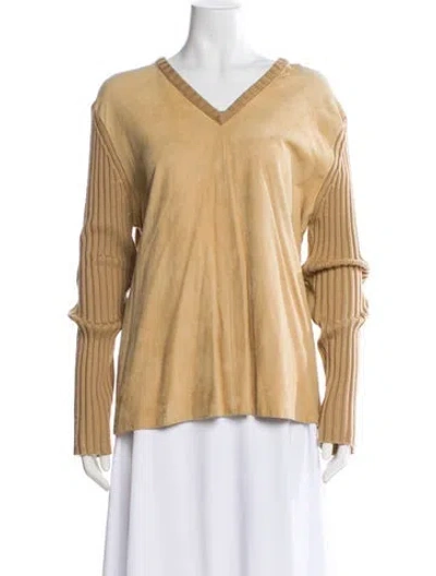 Pre-owned Escada Sport Wool V-neck Sweater In Neutral