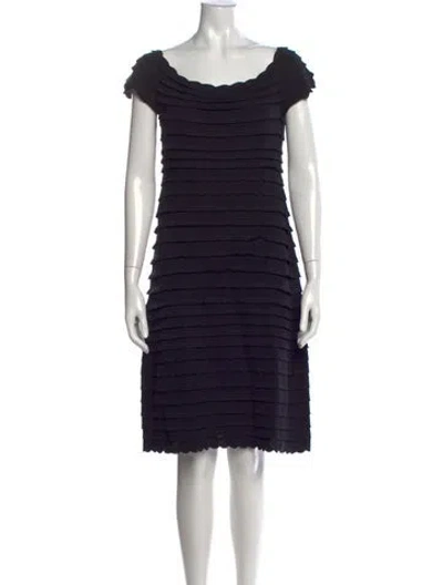 Pre-owned Escada Square Neckline Knee-length Dress In Black