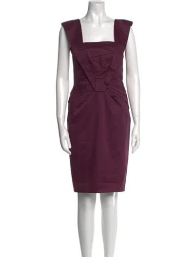 Pre-owned Escada Square Neckline Knee-length Dress In Purple