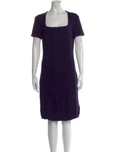 Pre-owned Escada Square Neckline Knee-length Dress In Purple