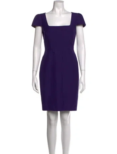 Pre-owned Escada Square Neckline Knee-length Dress In Purple