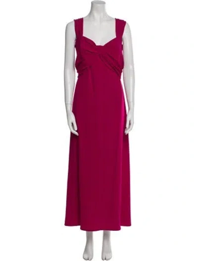 Pre-owned Escada Square Neckline Long Dress In Pink