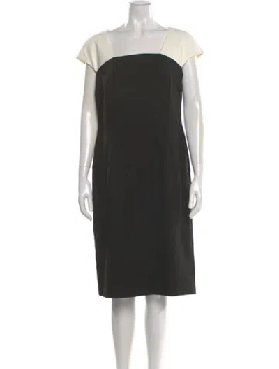 Pre-owned Escada Square Neckline Midi Length Dress In Multi