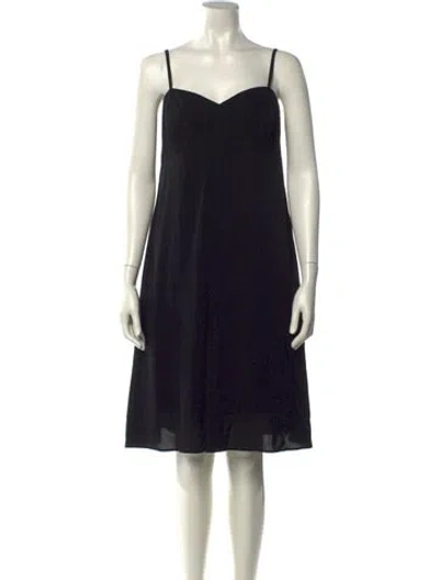 Pre-owned Escada Square Neckline Mini Dress In Black