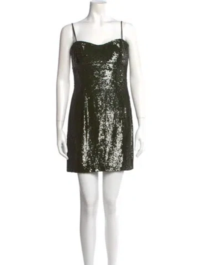 Pre-owned Escada Square Neckline Mini Dress In Black