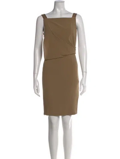 Pre-owned Escada Square Neckline Mini Dress In Green